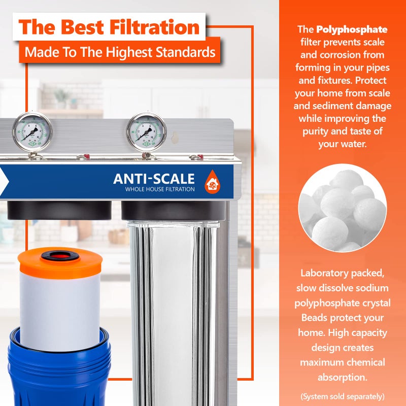 Express Water â€“ Polyphosphate Anti-Scale Water Replacement Filter â€“ Whole House Replacement Water Filter â€“ PHO High Capacity Water Filter â€“ 4.5â€ x 20â€ inch - Image 3